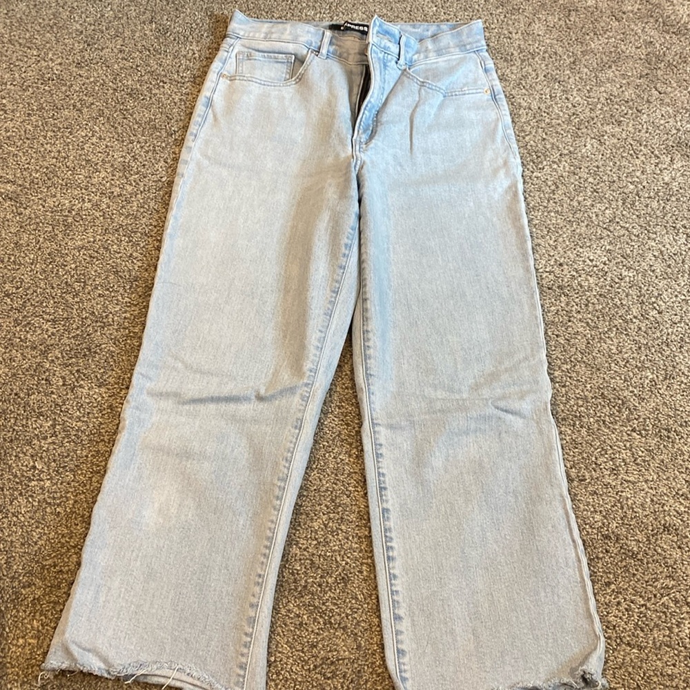 Express cropped wide leg high rise